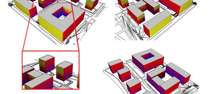 Rohanské nábřeží Praha, ČR, Urbanismus zástavby, 3D modely solárních zisků a denního osvětlení (Sekyra Group)